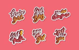 Women's Equality Sticker with Hand Lettering Concept vector