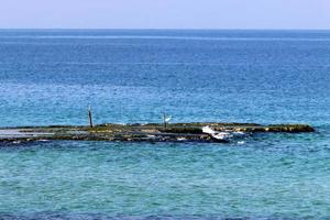 Coast of the Mediterranean Sea in northern Israel. photo
