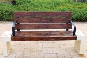 Bench for rest in the city park. photo