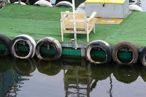 Berth for mooring boats and yachts on the seashore. photo