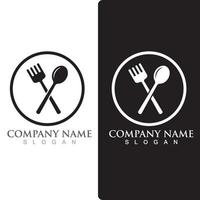 Spoon and fork logo and symbol vector