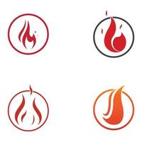 logotipo de fuego o llama, logotipo de bola de fuego y brasas. utilizando un concepto de diseño de plantilla de ilustración vectorial. vector