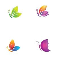 Beautiful colorful butterfly animal logo with vector illustration.