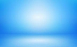 Blue studio background abstract. Gradient with border black vignette. Empty light room. Clean design for displaying product. 3D Vector illustration.