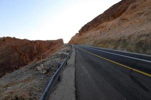 Highway in the Eilat Mountains in the Southern Negev, southern Israel. photo