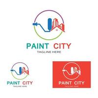 paint brush logo and symbol vector image