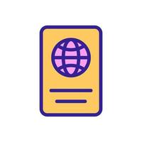 Passport icon vector. Isolated contour symbol illustration vector