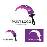 paint brush logo and symbol vector image