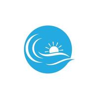 logotipo de onda de agua y logotipo de onda de mar u ondas de agua de playa, con concepto de diseño vectorial. vector