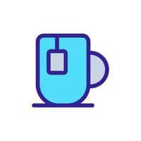 Mug tea icon vector. Isolated contour symbol illustration vector