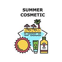 ilustración de color de concepto de vector cosmético de verano