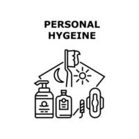 Personal Hygiene Vector Concept Black Illustration