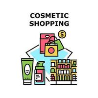 ilustración de color de concepto de tienda de compras de cosméticos vector