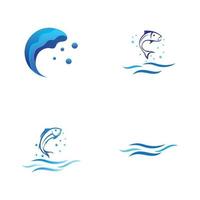 logotipo de onda de agua y logotipo de onda de mar u ondas de agua de playa, con concepto de diseño vectorial. vector