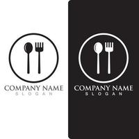 Spoon and fork logo and symbol vector