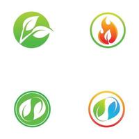 Green leaf logo. Vector design of gardens, plants and nature.