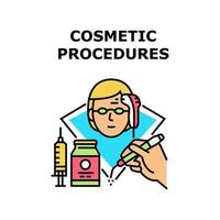 ilustración de color de concepto de procedimientos cosméticos vector