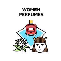 Women Perfumes Vector Concept Color Illustration