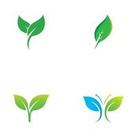 Green leaf logo. Vector design of gardens, plants and nature.