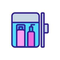 cosmetics on one shelf of refrigerator icon vector outline illustration