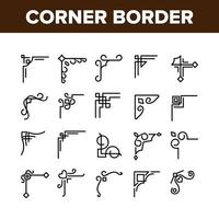 Corner Border Collection Elements Icons Set Vector