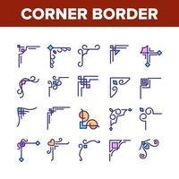 Corner Border Collection Elements Icons Set Vector