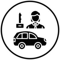 Car Saleswoman Icon Style vector