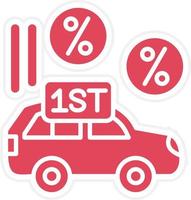 First Car Discount Icon Style vector