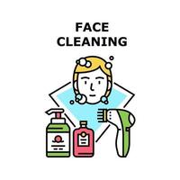 Face Cleaning Vector Concept Color Illustration