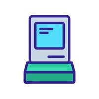 Retro computer icon vector. Isolated contour symbol illustration vector