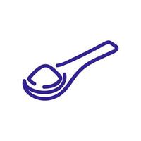 wooden spoon of coriander spices icon vector outline illustration