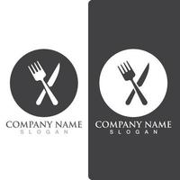 Spoon and fork logo and symbol vector