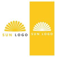 Ocean Sunset Logo Design Inspiration. isolated on white background vector