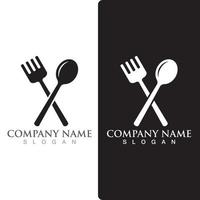 Spoon and fork logo and symbol vector