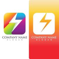 Thunderbolt flash energy  logo and symbol vector