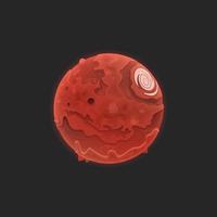 Cartoon planet. Mars isolated on a dark background. vector