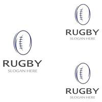 Rugby Ball American Football Icon Vector Logo Template