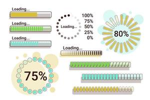 Set of loading bars. Loading bar for web interfaces. Template. vector