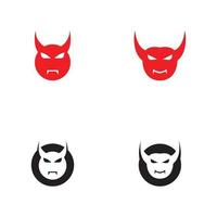 Devil logo with wings and horns using vector design concept.