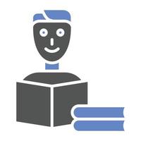 hombre leyendo estilo de icono de libro vector