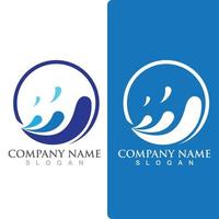 Wave beach logo ocean vector template