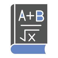 estilo de icono de libro de álgebra vector