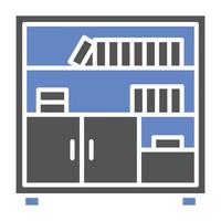 estilo de icono de estantes de biblioteca vector