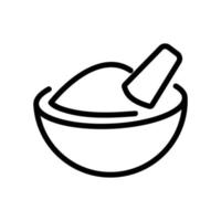 spice mortar with coriander icon vector outline illustration