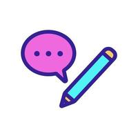 writes the message interlocutor icon vector. Isolated contour symbol illustration vector