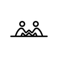 arm wrestling people icon vector outline illustration