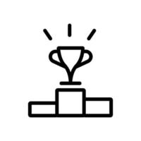 ilustración de contorno de vector de icono de copa de campeón de pedestal