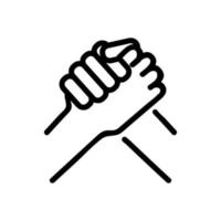 arm wrestling hands view closer icon vector outline illustration