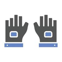 estilo de icono de guantes sin dedos vector