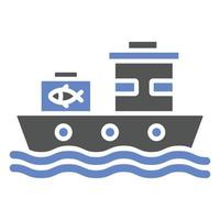 estilo de icono de barco de pesca vector